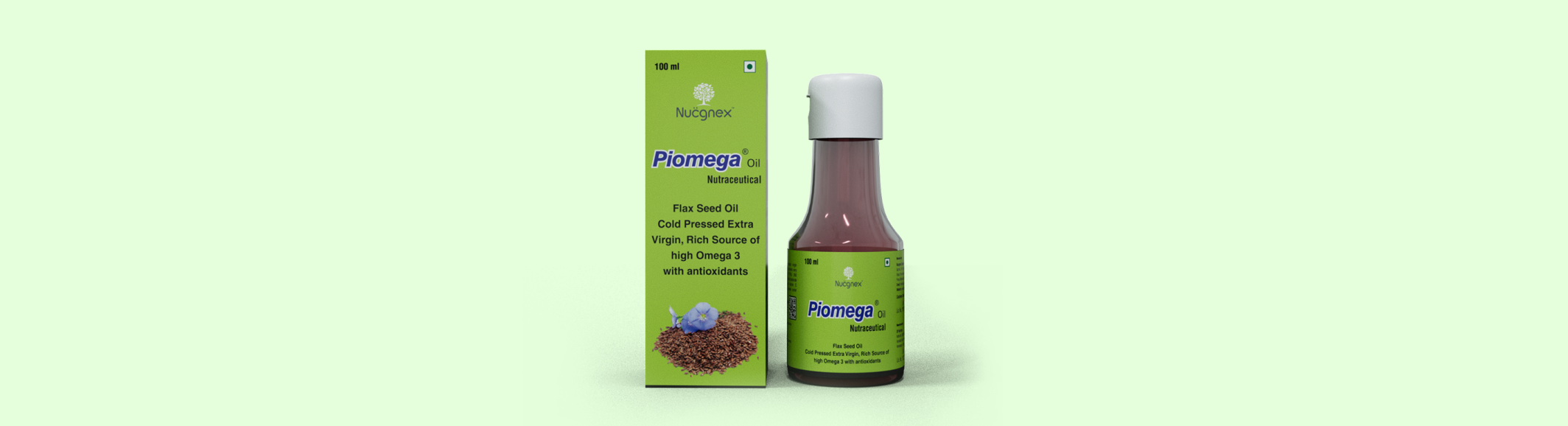 Piomega cold pressed flaxseed oil – Nucgnex